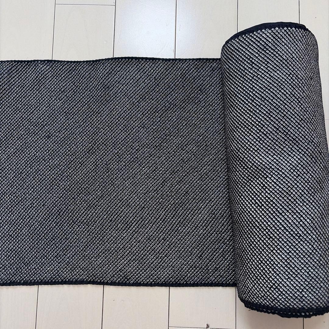さ*な様 ■T3796■未使用品■正絹■黒　モノトーン　総絞り　横段違い　反物