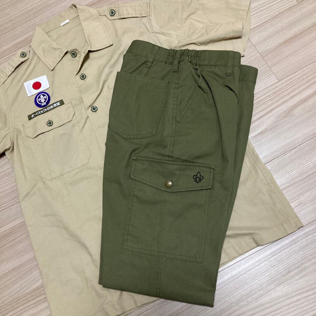 キャンプ用ハットとパンツ、ベルトセット