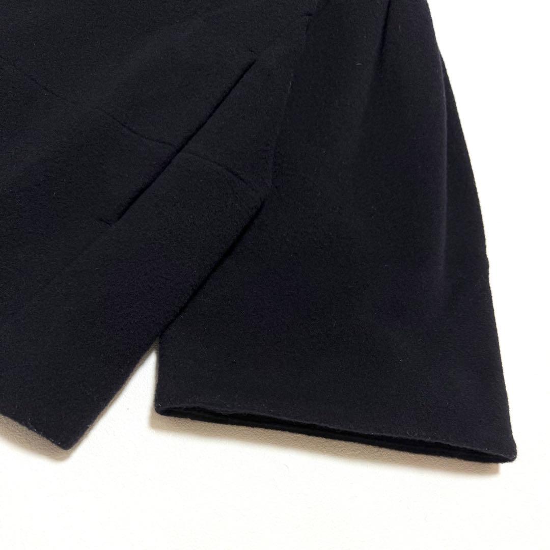 ユナイテッドアローズ　W メタル ノーカラー ショートコート　ブラック　36