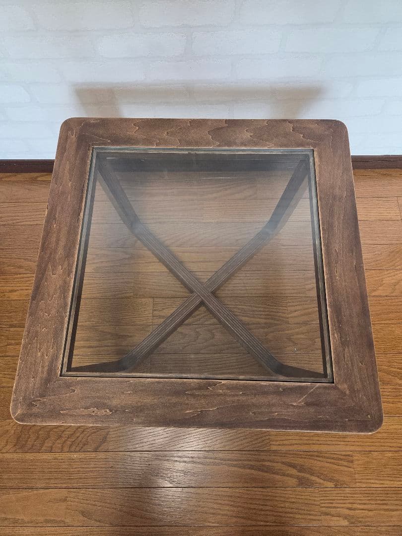 木製家具、ガラストップセンターテーブル、ローテーブル、