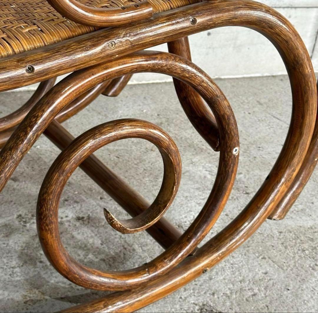 ꧁チワワ꧂ラタン ロッキングチェア　ヴィンテージ　送料込　アンティーク