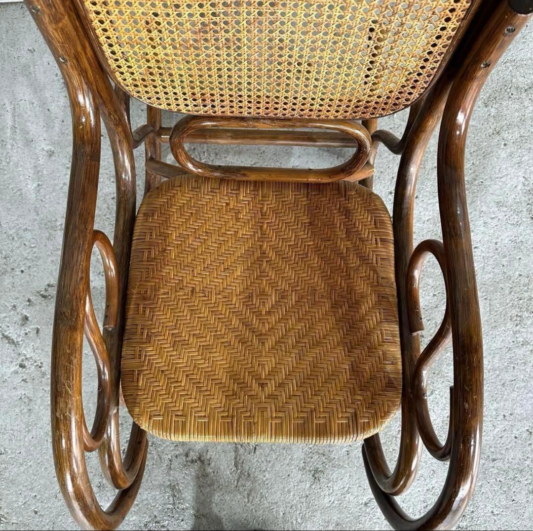 ꧁チワワ꧂ラタン ロッキングチェア　ヴィンテージ　送料込　アンティーク