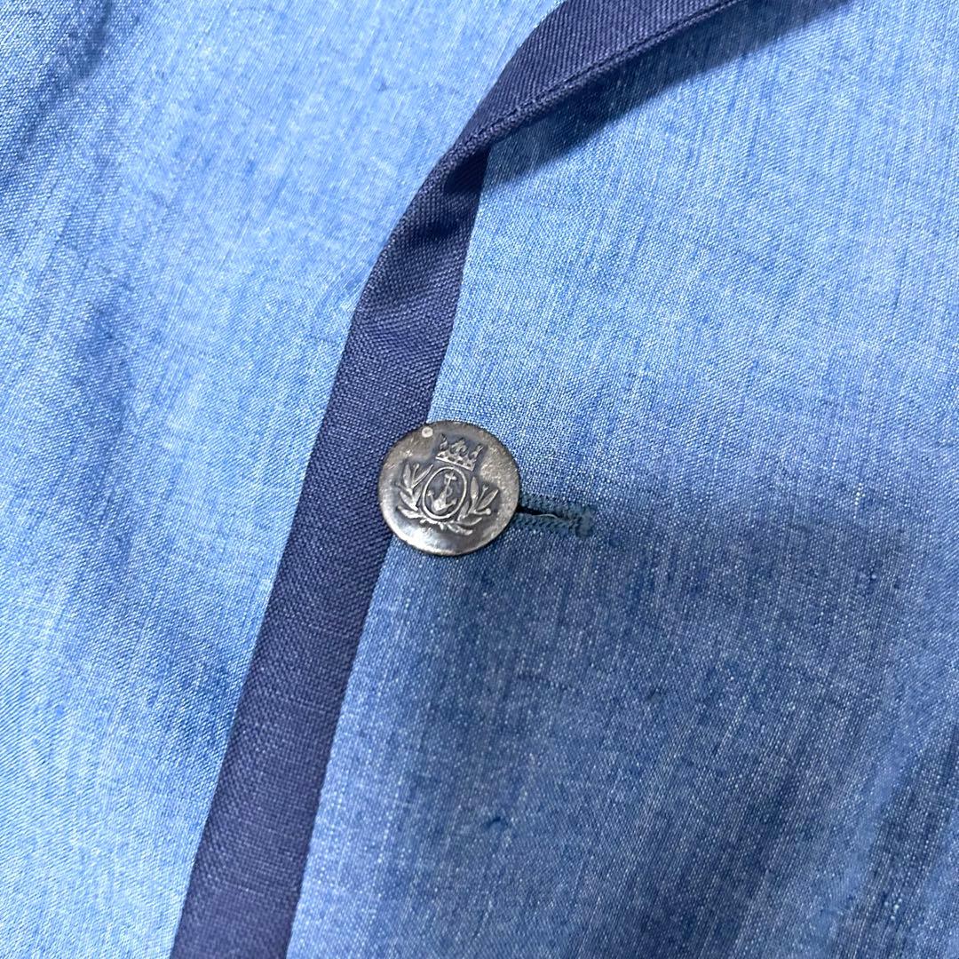 極美品　ラルディーニ　デニム調　テーラードジャケット　アンコンジャケット　リネン