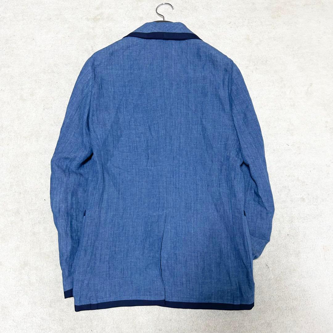 極美品　ラルディーニ　デニム調　テーラードジャケット　アンコンジャケット　リネン