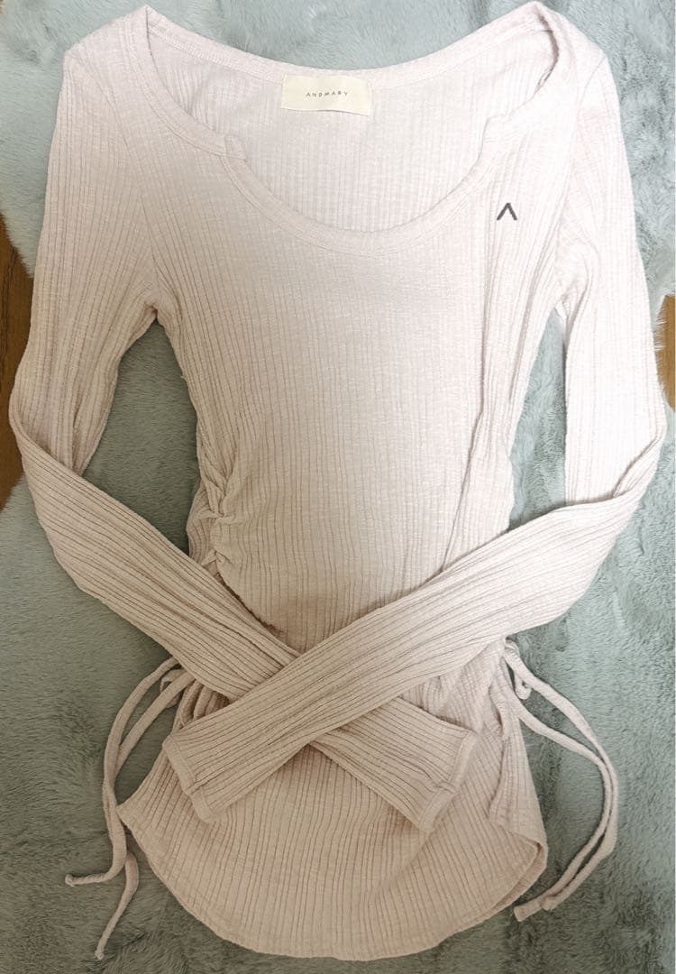 ANDMARY☆Lala shirring ribbon tops美品