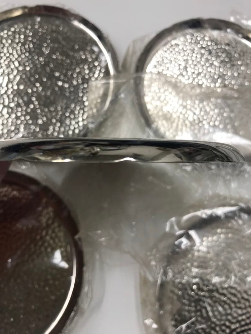 茶道具 鎚目 槌打ち 菓子皿 銘々皿 銀色 ハンマード仕上げ 5枚セット