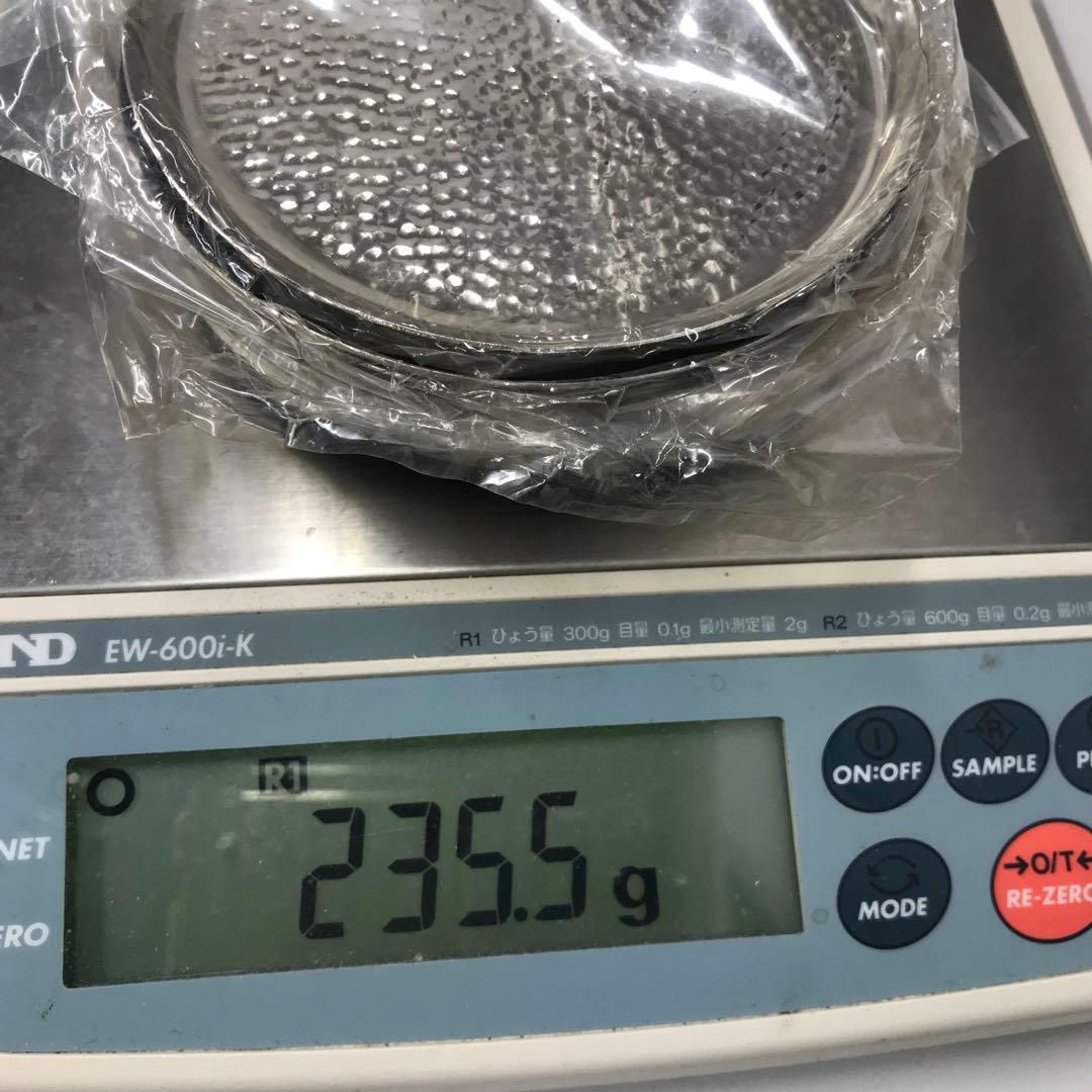 茶道具 鎚目 槌打ち 菓子皿 銘々皿 銀色 ハンマード仕上げ 5枚セット