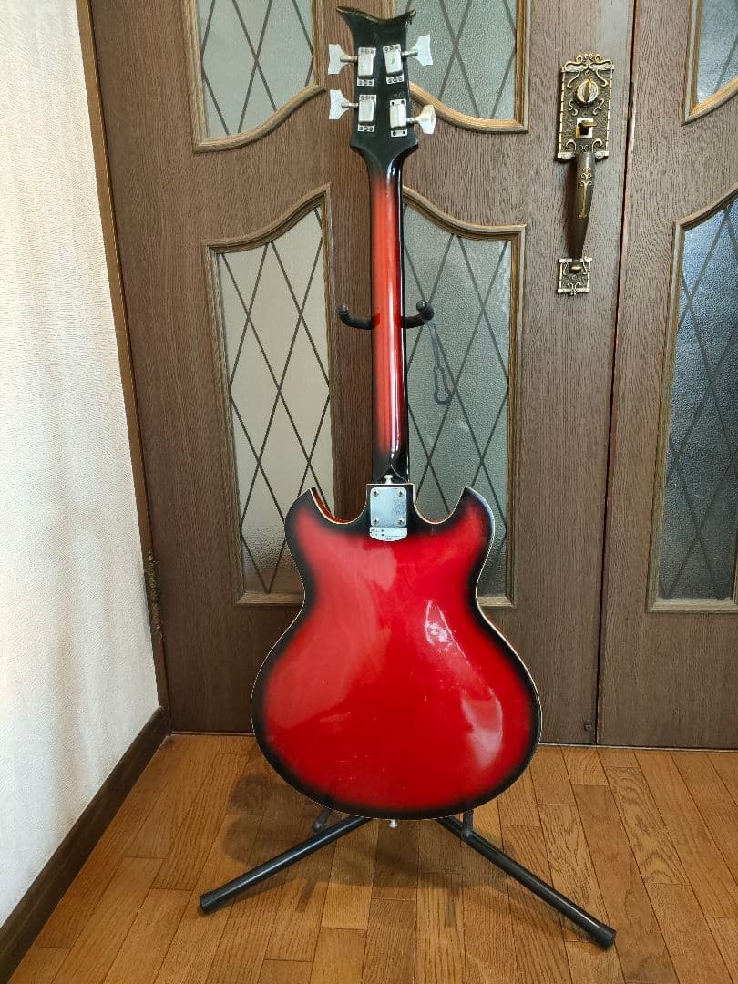 【ジャンク品】Teisco BA-2 セミアコースティックエレキベース レッド