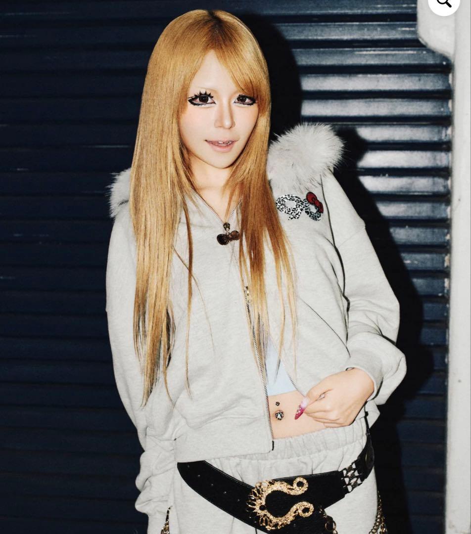 トップス 9090 HELLO KITTY 90 Logo Fur Zip Hoodie