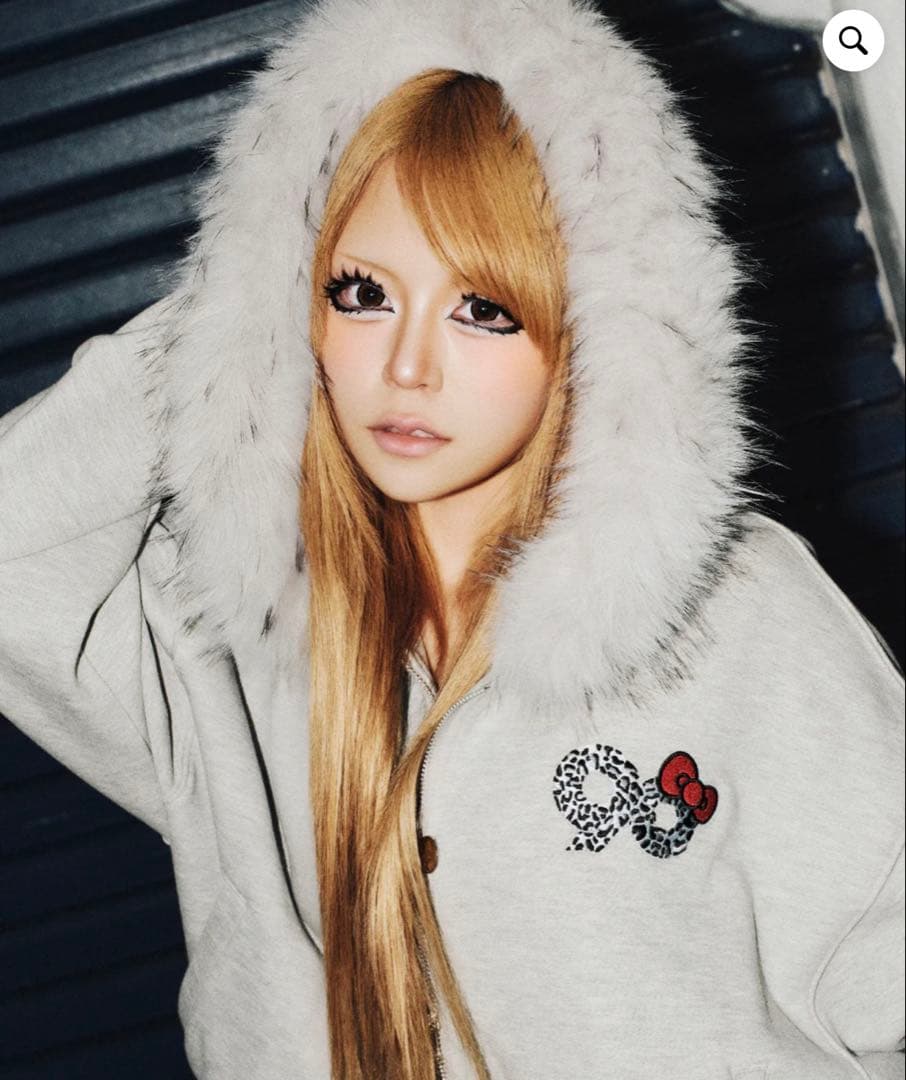 トップス 9090 HELLO KITTY 90 Logo Fur Zip Hoodie