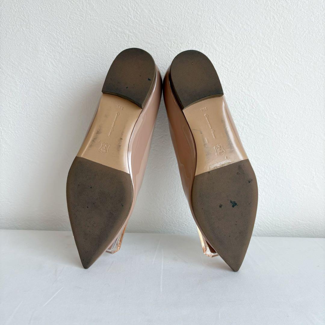 ⑤中古美品GianvitoRossi ビジュー パテント ピンク 22.5相当