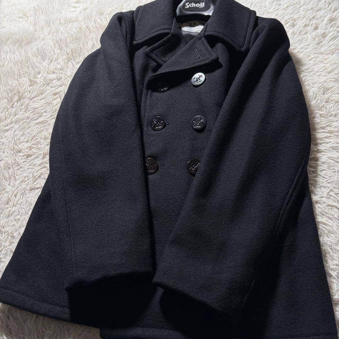 極美品/40サイズ■schott ピーコート　753US ネイビー USA製