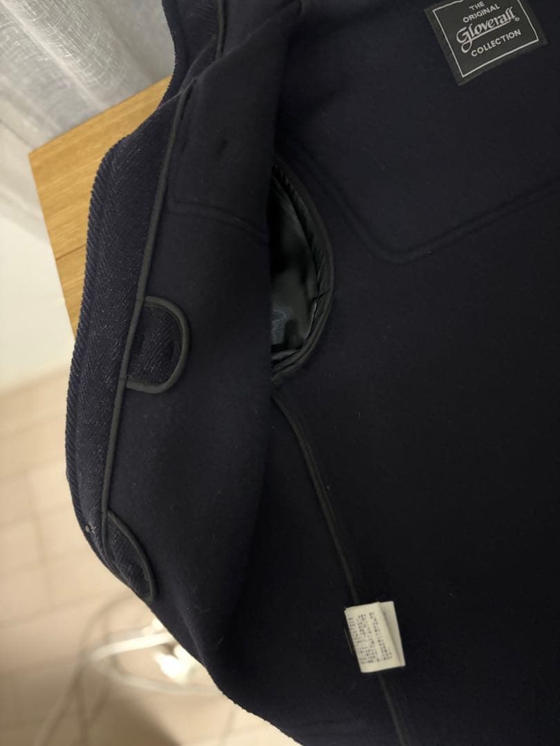 【美品】グローバーオール　キングストン　黒タグ　ダッフルコート　ネイビーカラー