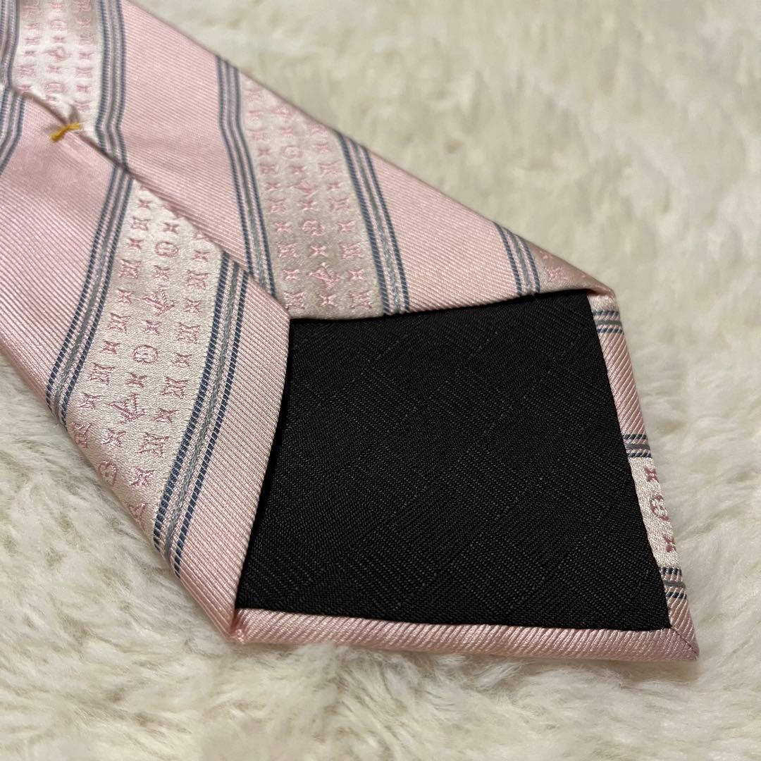 ルイヴィトン ネクタイ ピンク　モノグラム　シルク