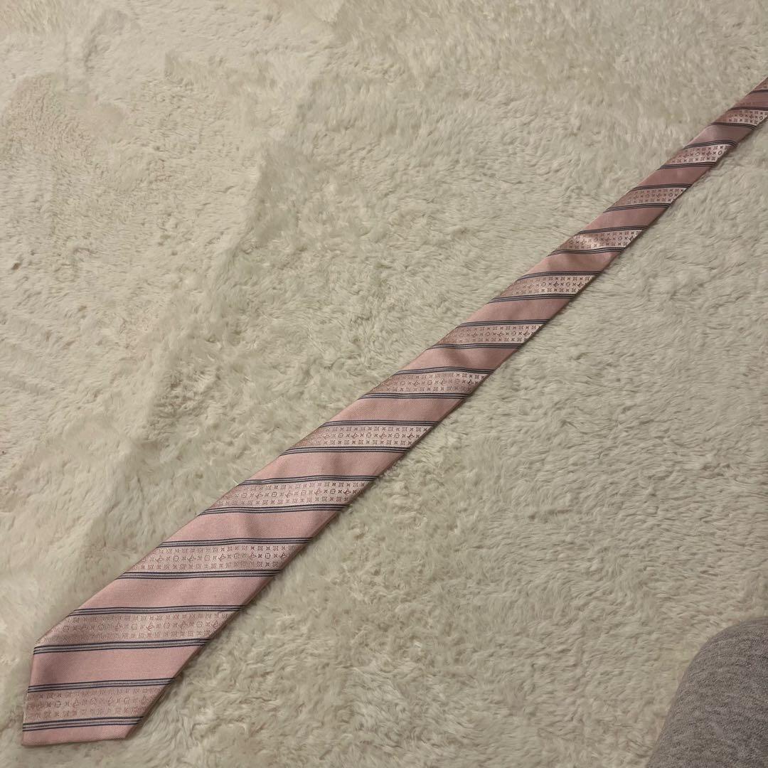 ルイヴィトン ネクタイ ピンク　モノグラム　シルク