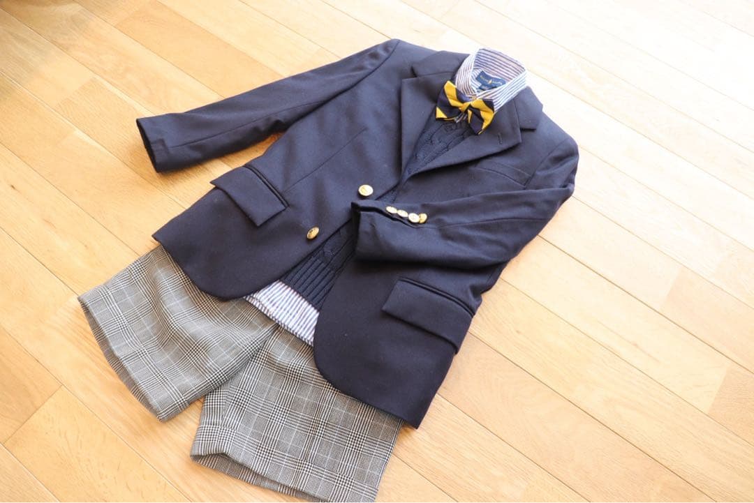 ラルフローレン120フォーマルスーツ5点紺ブレザー入学式結婚式美品