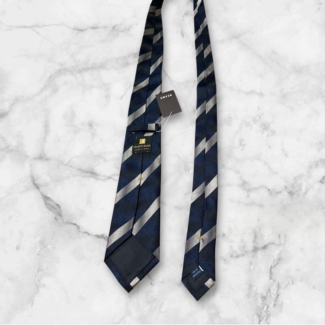 【未使用】FRANCO BASSI　ネクタイ　ストライプ　タグ付き　ジャガード