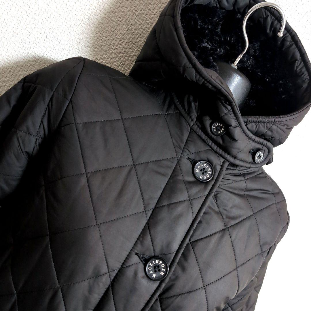 eu9 MACKINTOSH キルティング ロングコート 黒 レディースM相当