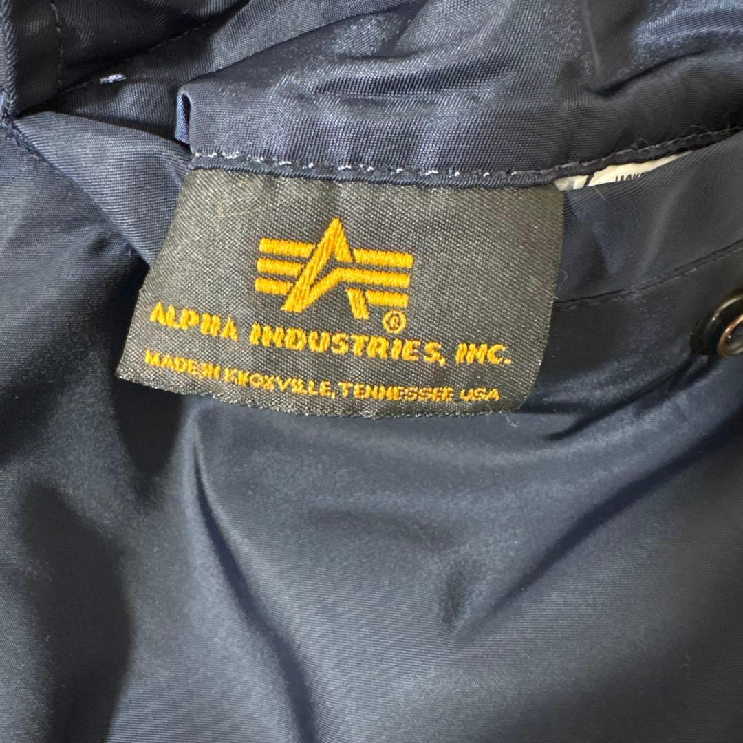 アメリカ製90s ALPHA MA-1 ネイビー L古着