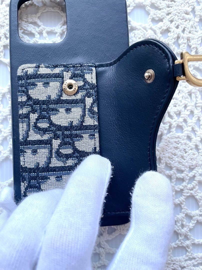 極美品Dior iPhoneケース　12プロMAX オブリーク　サドル