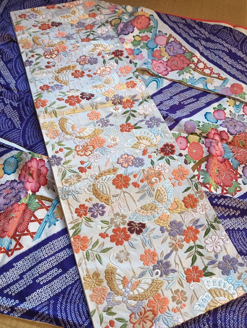 なっちゃん　振袖フルセット　絞りに型染　古典柄　美品　トールサイズ