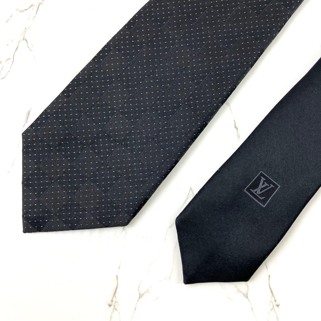 candy　極美品　ルイヴィトン　ネクタイ　チェンジタイ　ダミエ　メタル混