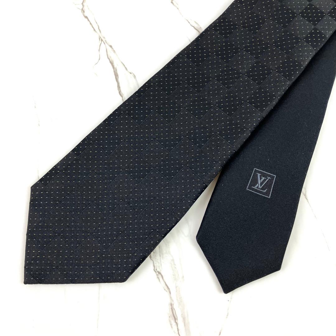 candy　極美品　ルイヴィトン　ネクタイ　チェンジタイ　ダミエ　メタル混