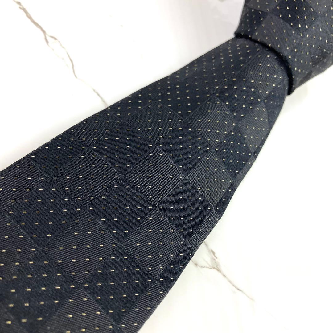 candy　極美品　ルイヴィトン　ネクタイ　チェンジタイ　ダミエ　メタル混