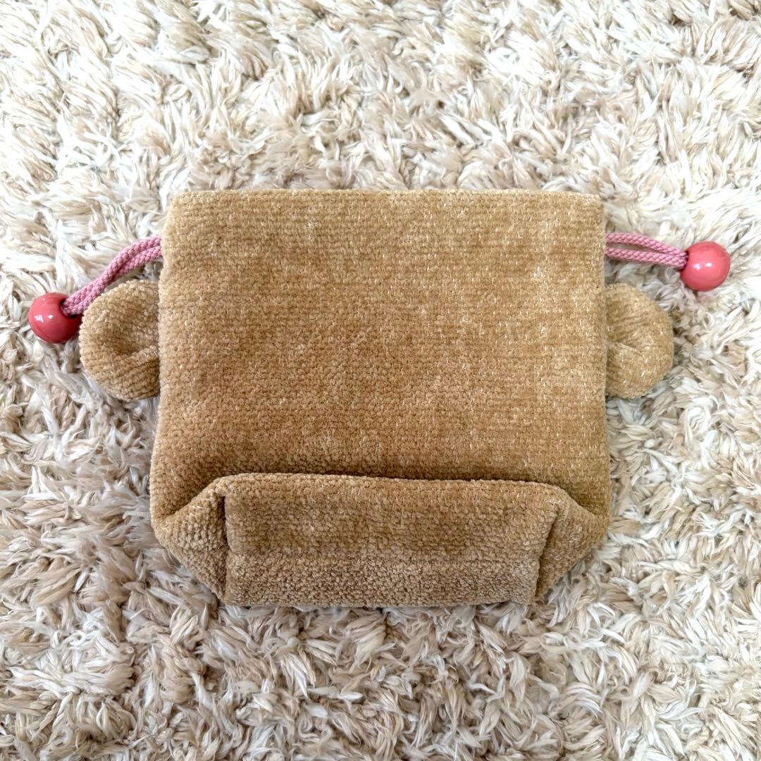 ドアップテディガール 耳付き巾着