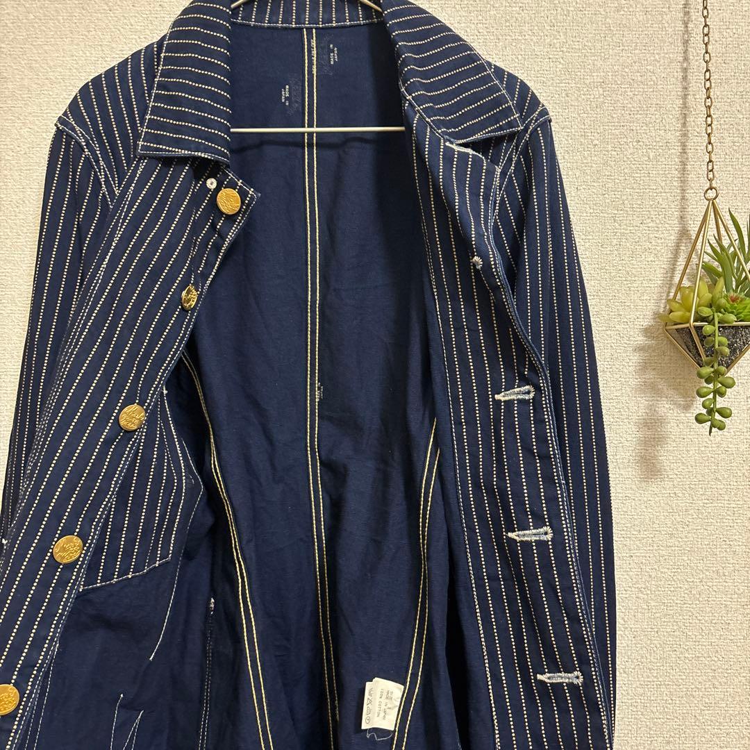 ⭐️紋次郎様　MARKAWARE ネイビー ストライプ カバーオール