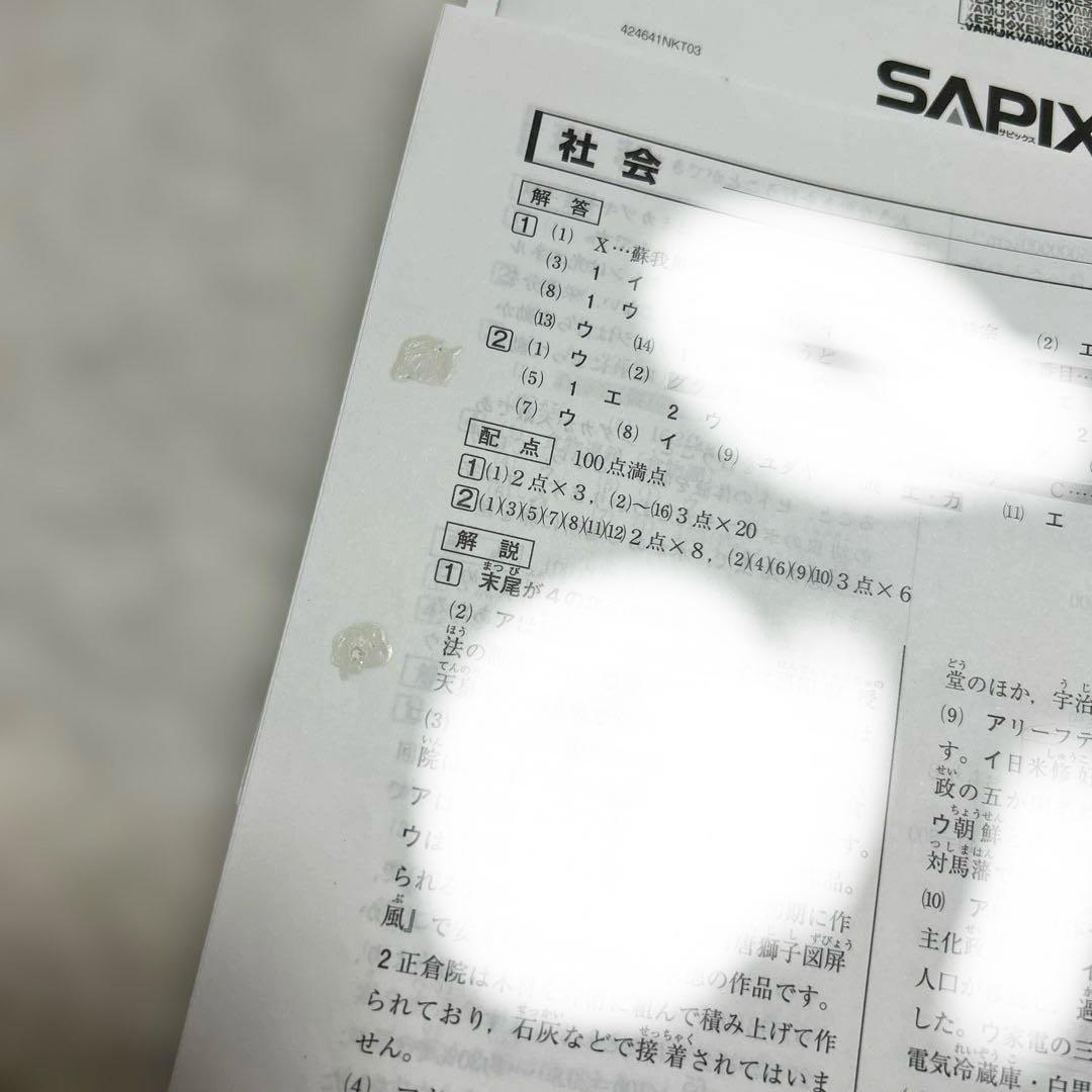 サピックス　新６年（現5年）⭐︎3月度入室・組分けテスト原本【2024.3】