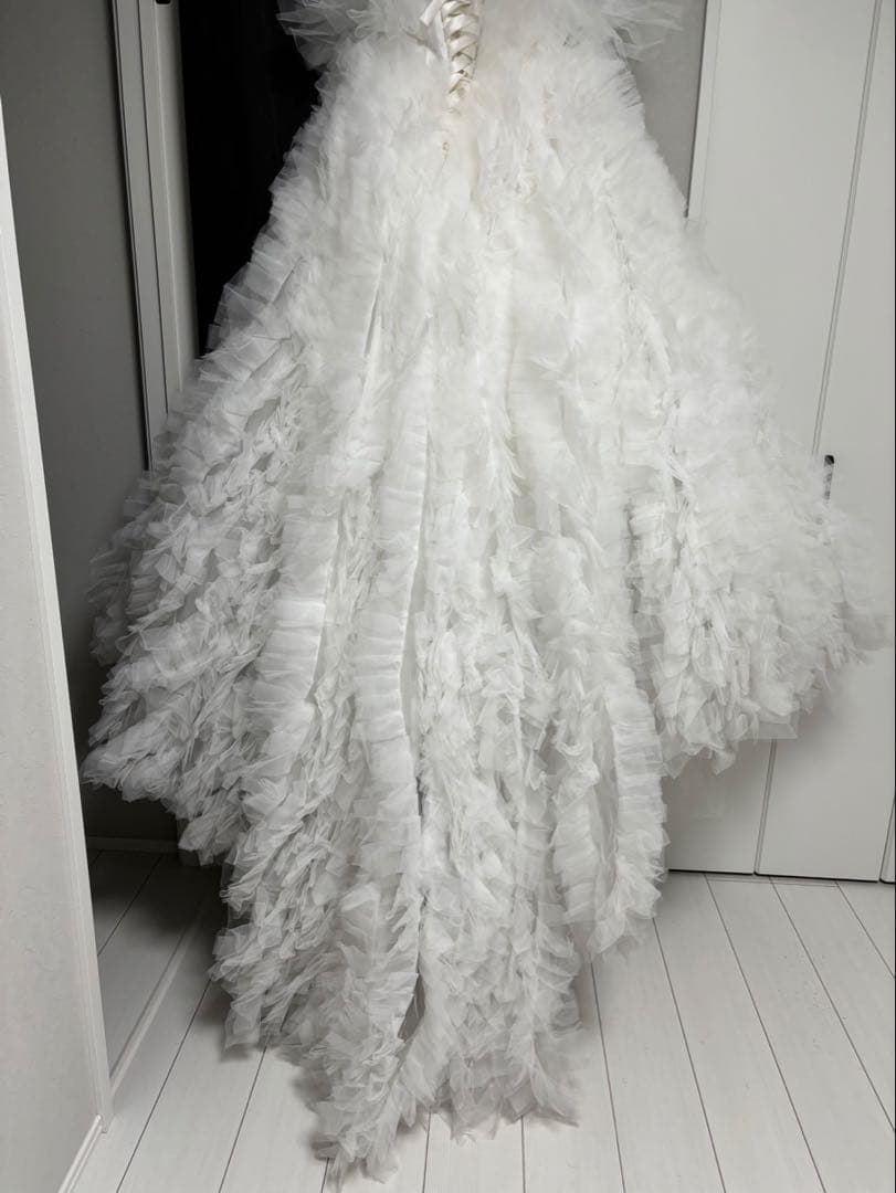 オフショルダー ボリュームフリルドレス (W342)