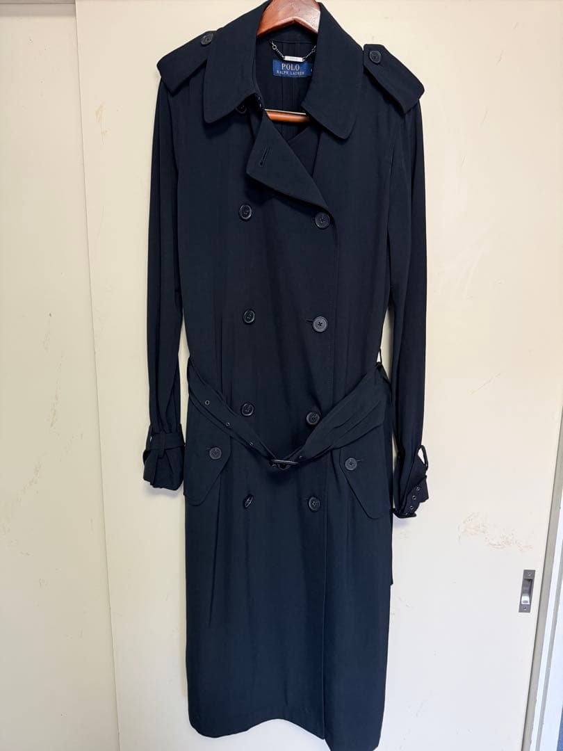 着用数回　ポロラルフローレン トレンチコート 黒 L