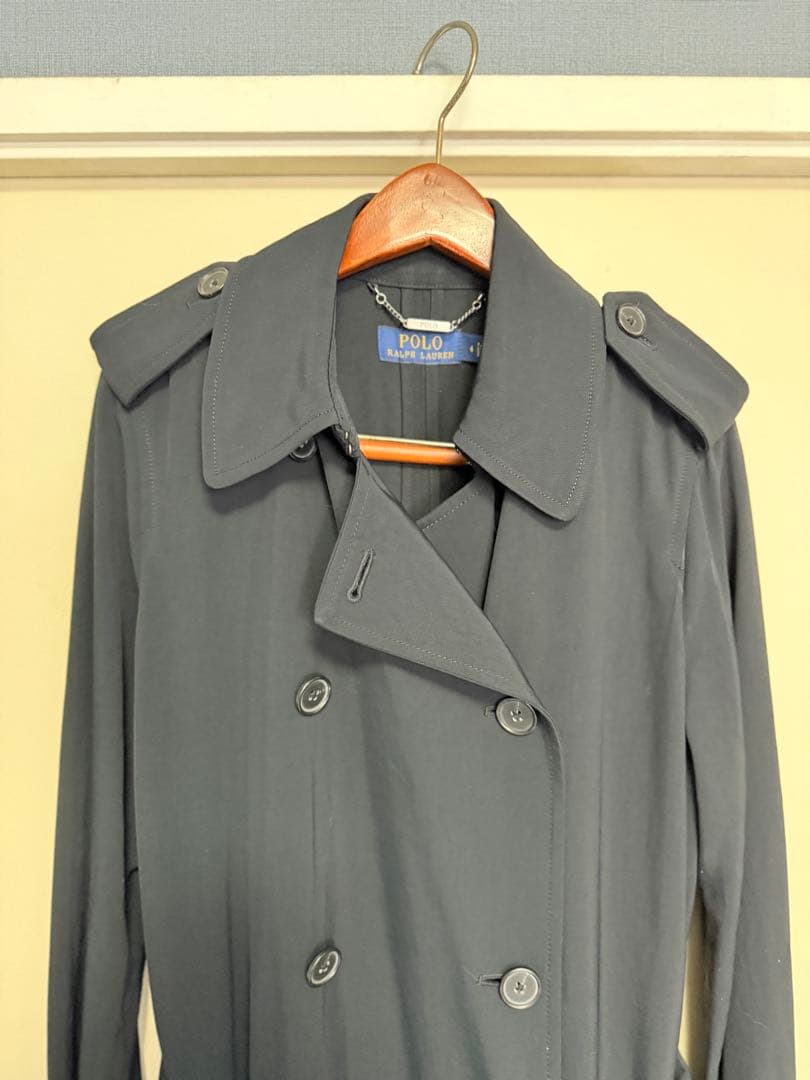 着用数回　ポロラルフローレン トレンチコート 黒 L