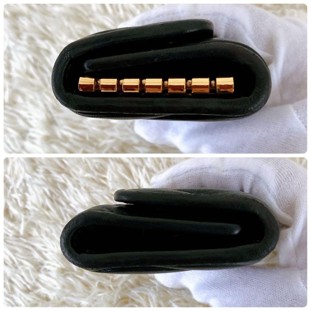 良品✨ギャランティ付 ミュウミュウ キーケース マテラッセ マトラッセ 黒レザー