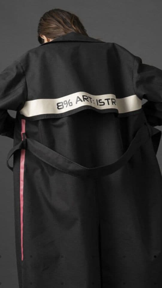 新品タグ付き☆トーマスマグパイアートプリント トレンチコートブラック