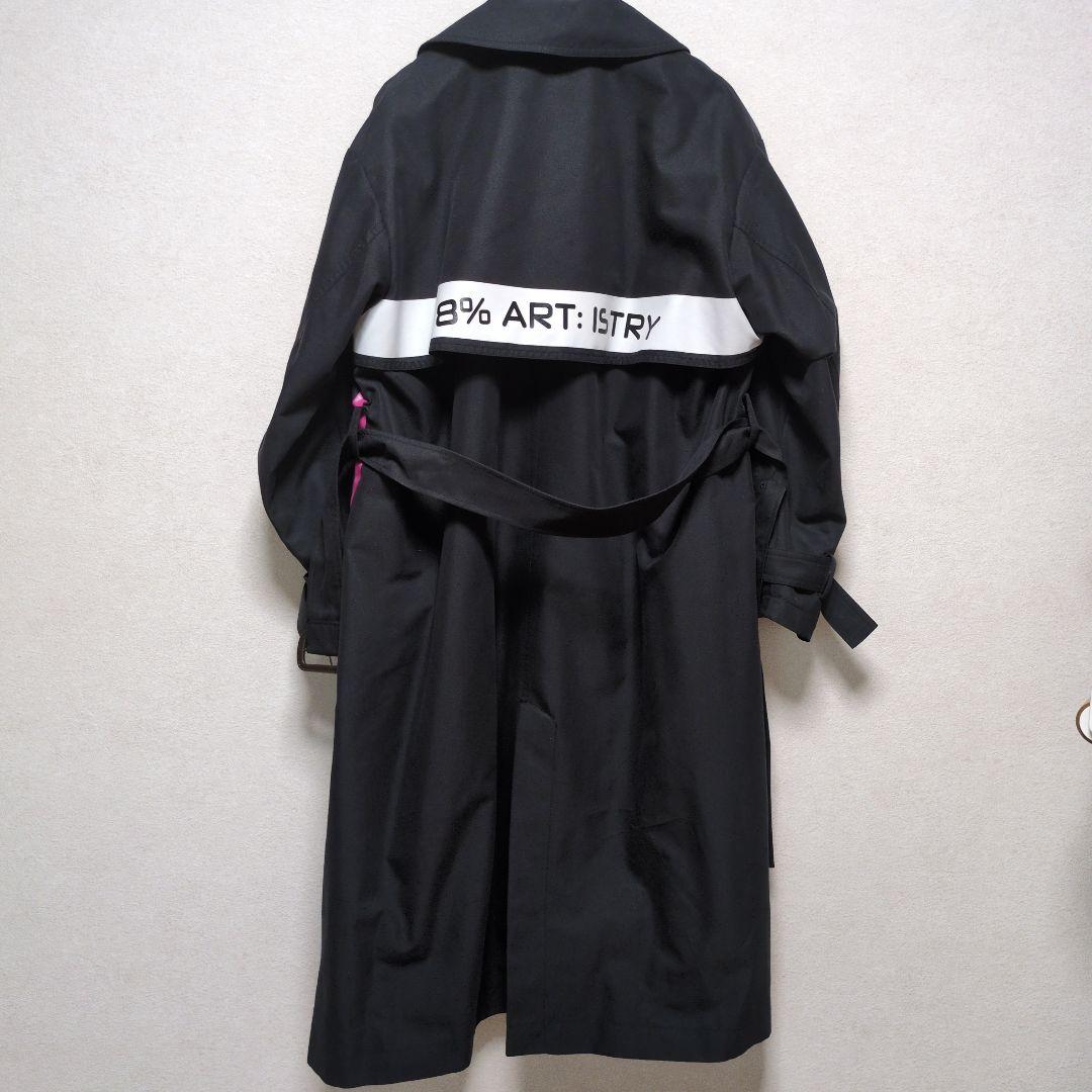 新品タグ付き☆トーマスマグパイアートプリント トレンチコートブラック