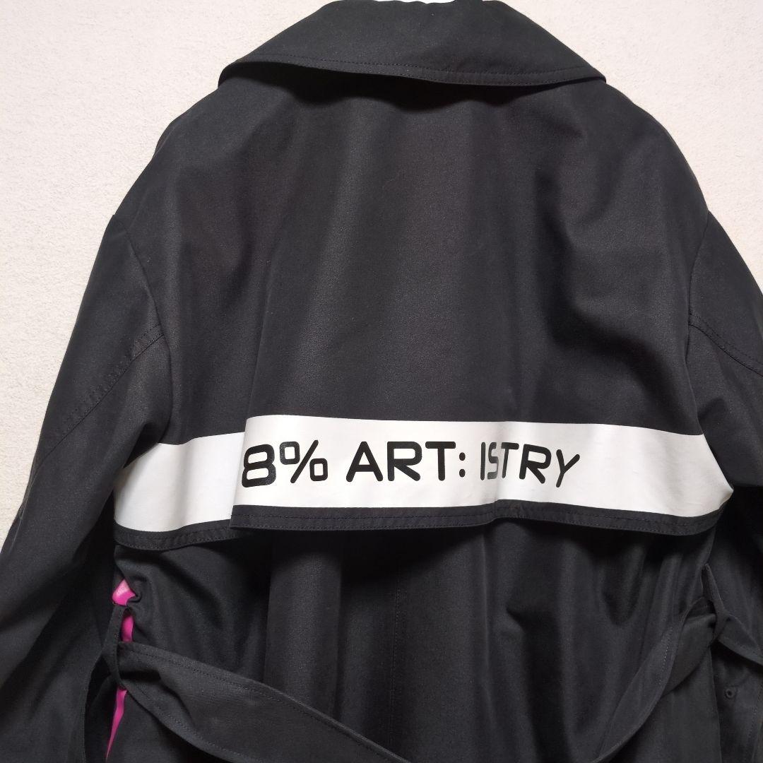 新品タグ付き☆トーマスマグパイアートプリント トレンチコートブラック