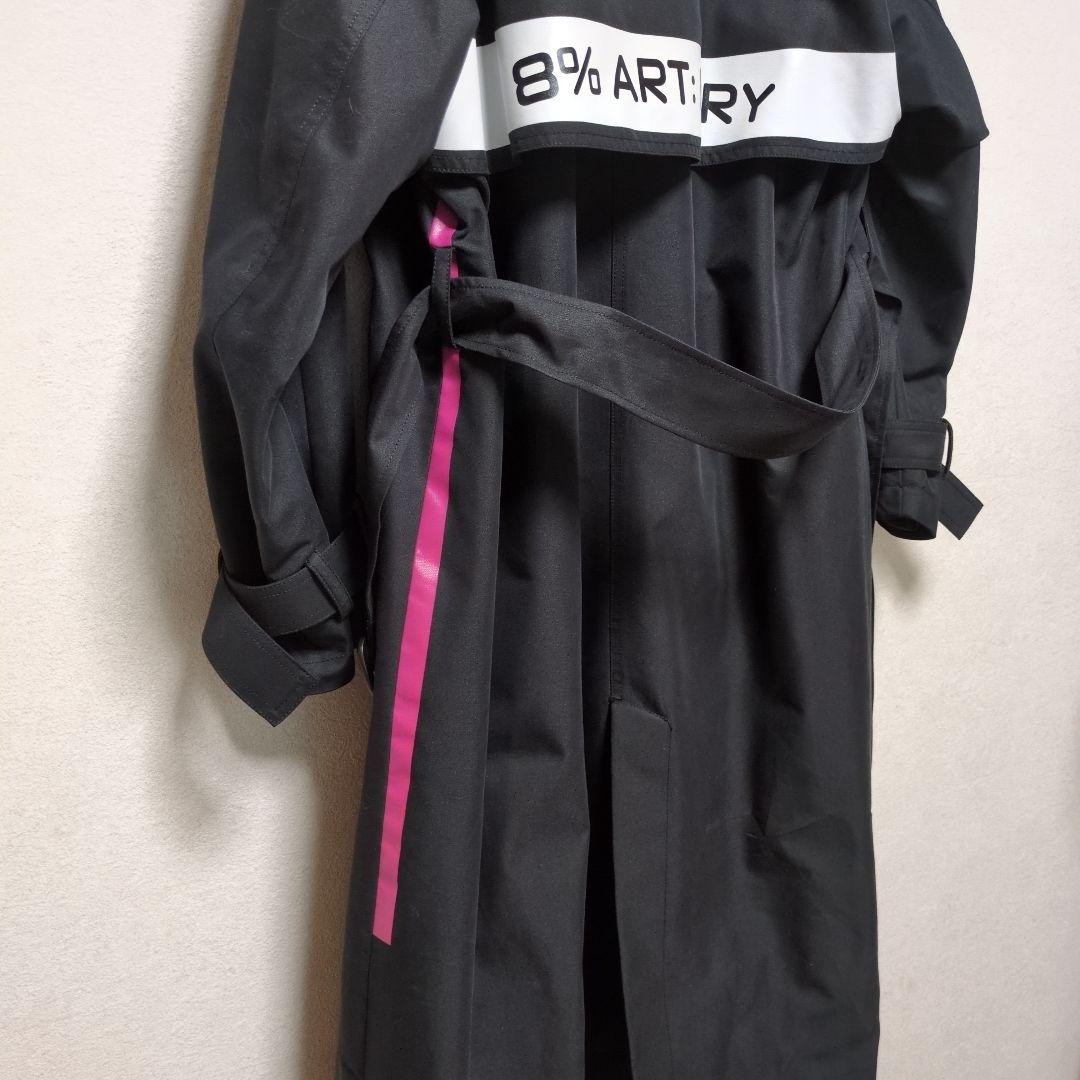 新品タグ付き☆トーマスマグパイアートプリント トレンチコートブラック