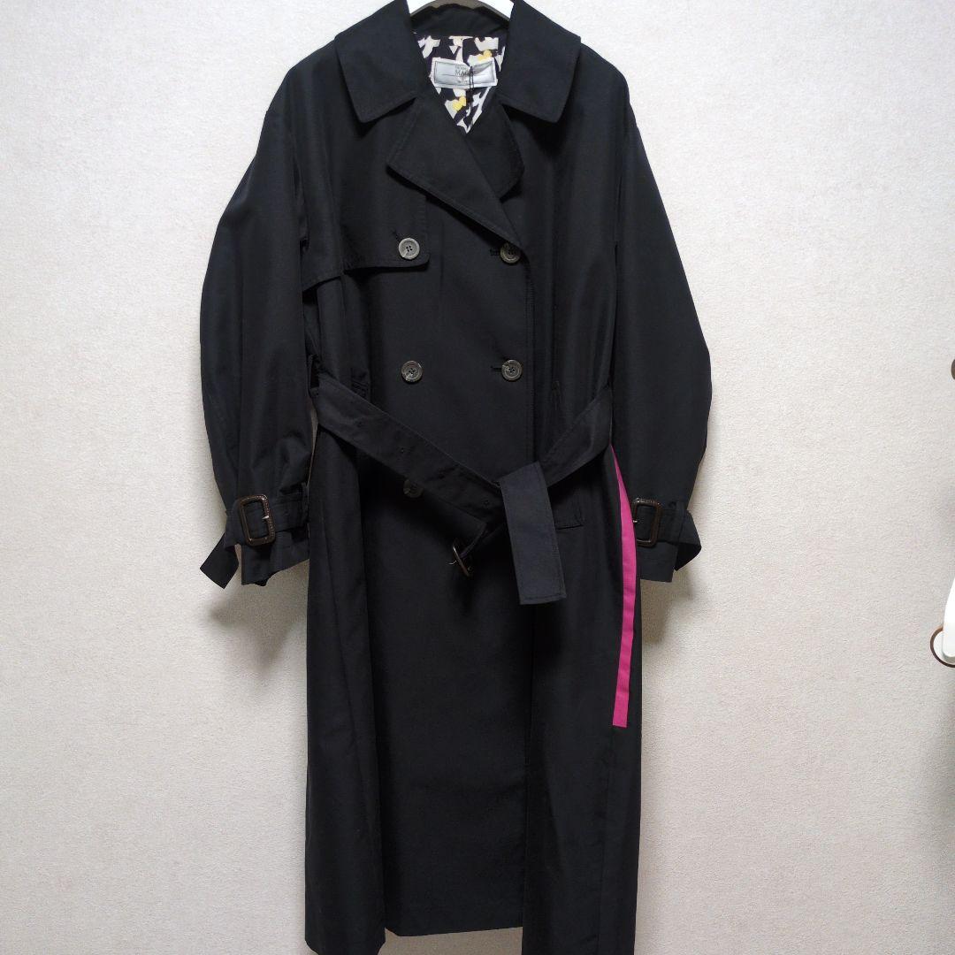 新品タグ付き☆トーマスマグパイアートプリント トレンチコートブラック