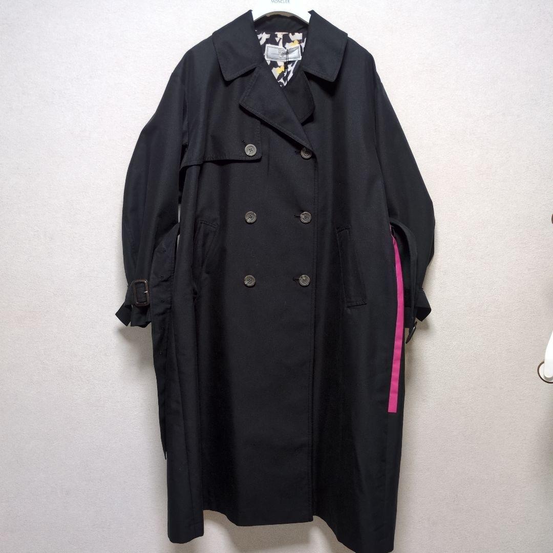 新品タグ付き☆トーマスマグパイアートプリント トレンチコートブラック