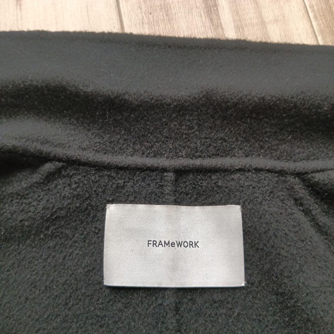フレームワークハミルトンリバーテーラードコート2024年黒38オーバーサイズ近年