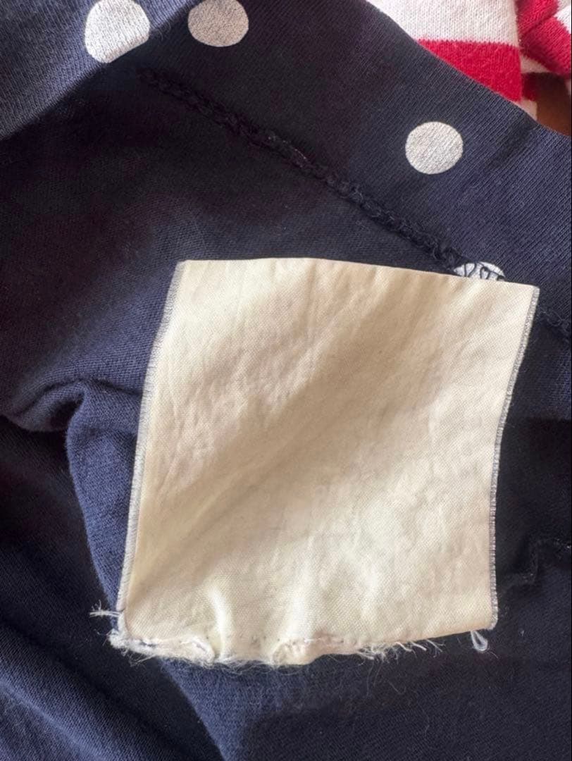 PLAY COMME des GARCONS Mネイビー ドット柄 長袖Tシャツ