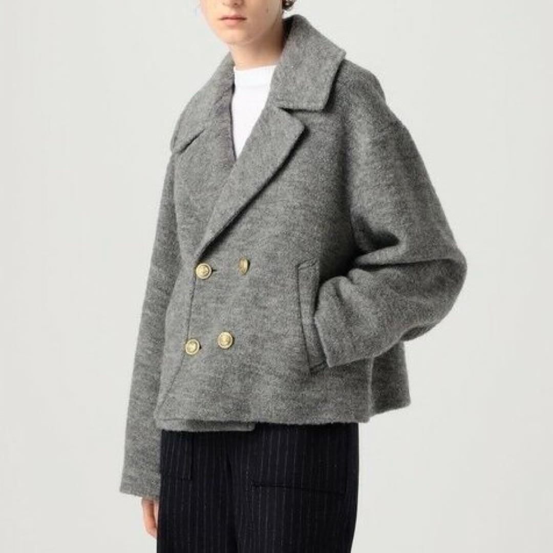 美品 トゥモローランド マカフィー シープパイル ショートピーコート 金ボタン