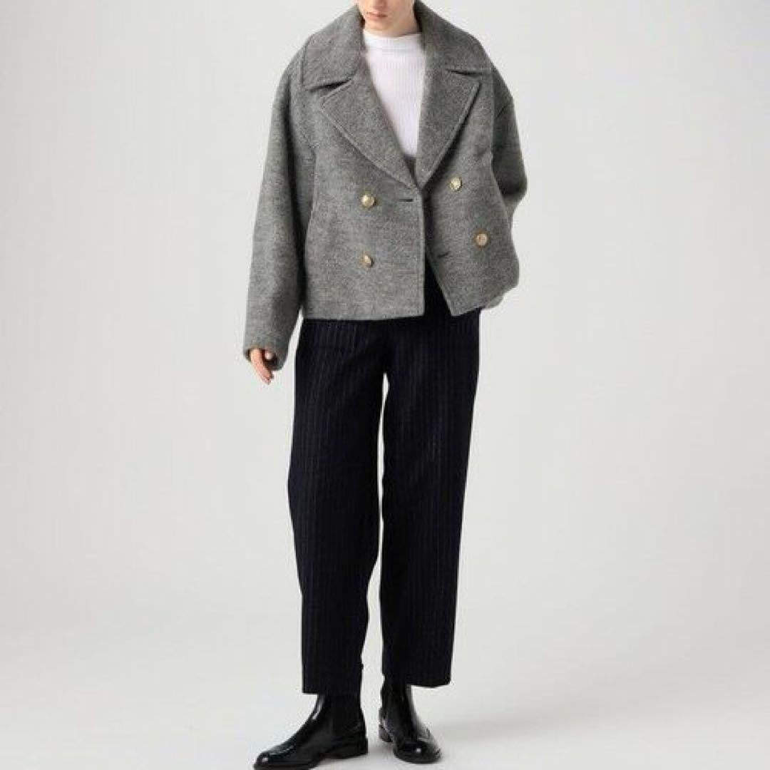 美品 トゥモローランド マカフィー シープパイル ショートピーコート 金ボタン