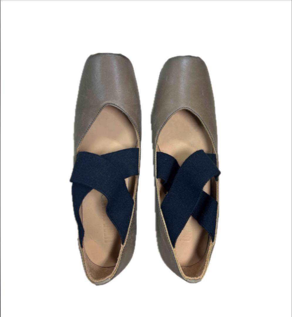 未使用。Uma Wang クロスストラップフラットパンプス バレージュース