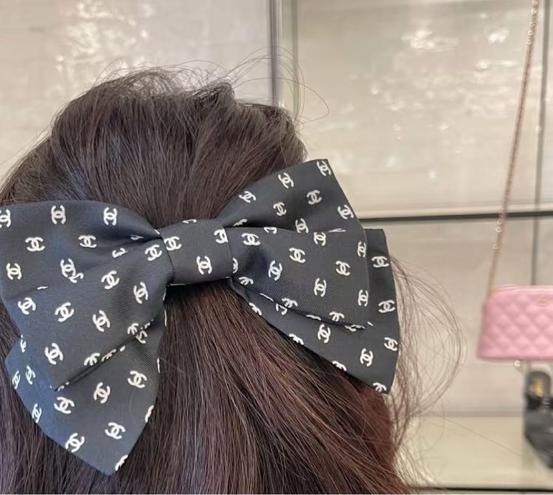 値下げ！新品　新作　シャネル　ロゴリボンバレッタ　黒 25P 超希少　完売品