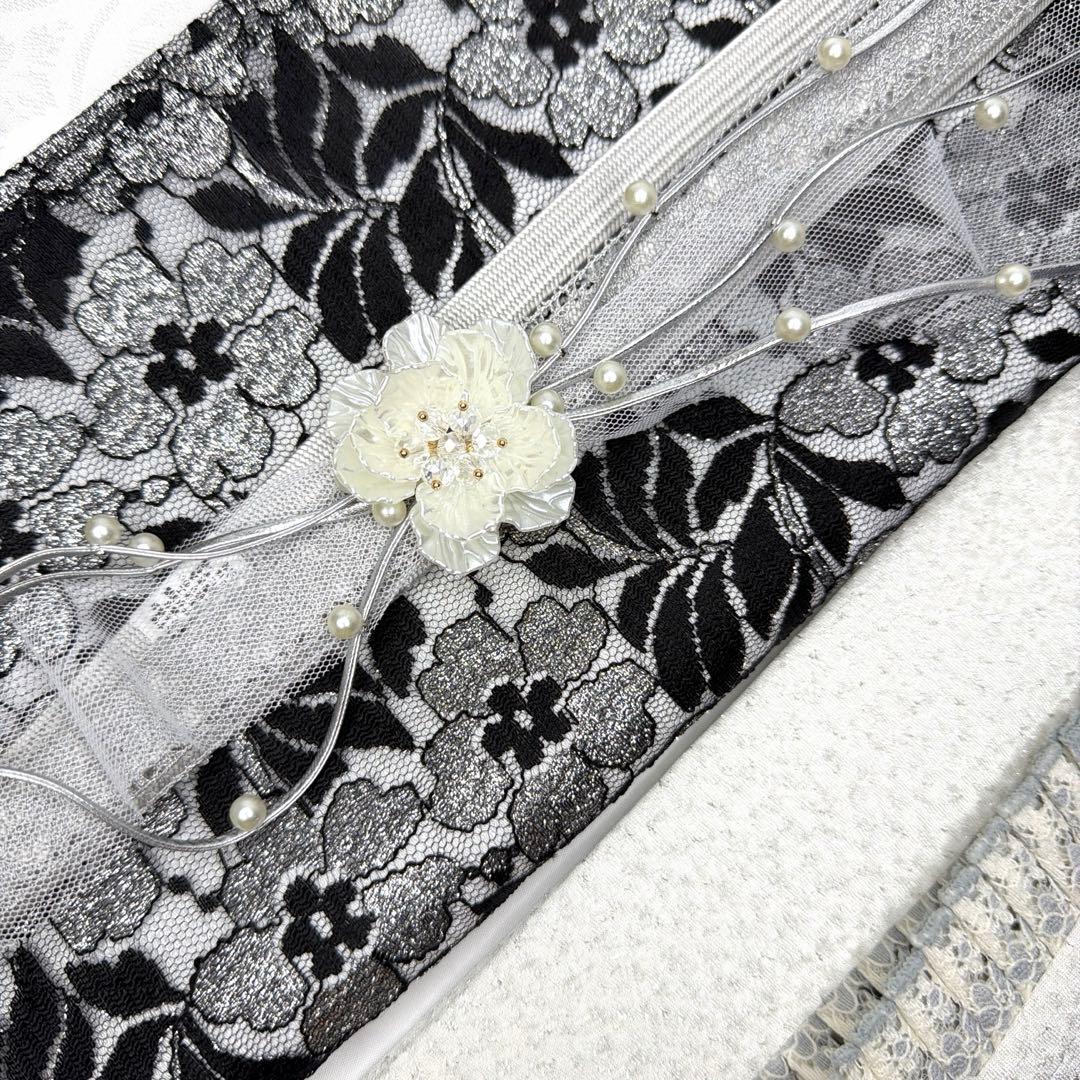 新品　2026年新作　シルバー　帯締め　帯揚げ　半襟　重ね襟　セット