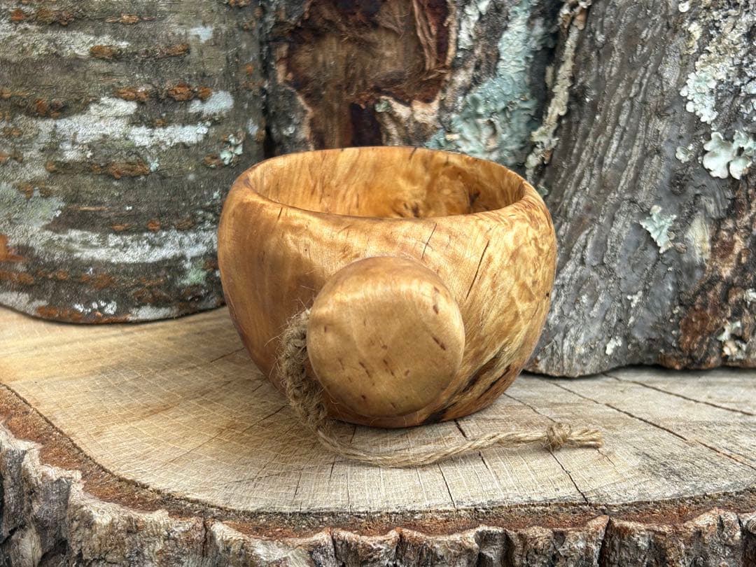 suns wood サンズウッド　手彫り　白樺　コブ　瘤　ククサ　ソロキャン野営