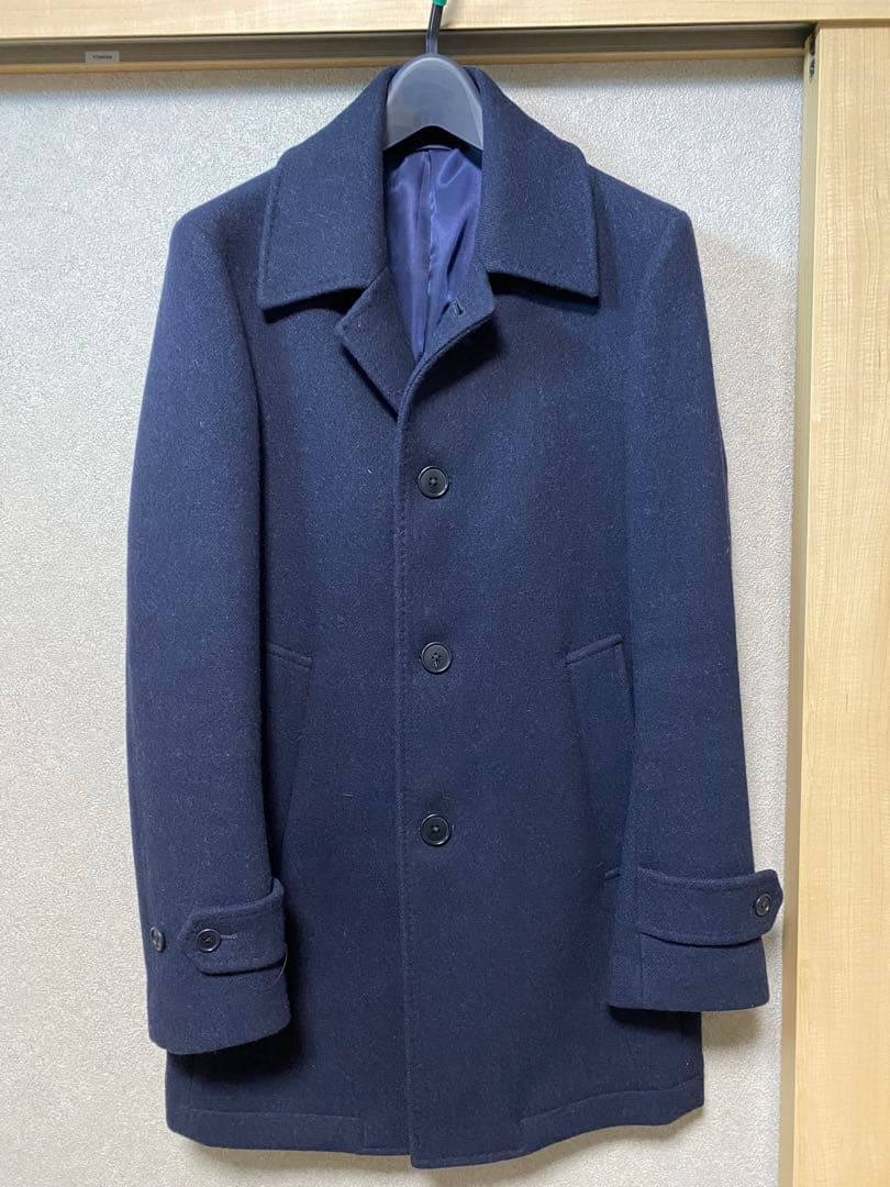 SHIPS ネイビー ウール カーコート